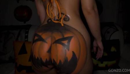 Gonzo Halloween 2021 with Kristy Black Double Anal fucking 4on1 (dry version) SZ2769