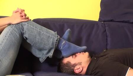 Richie Smells the Foot Sweat from her Socks out