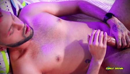 Passionate, intense masturbation with slow motion cumshot