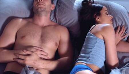 Young wife and husband have no time