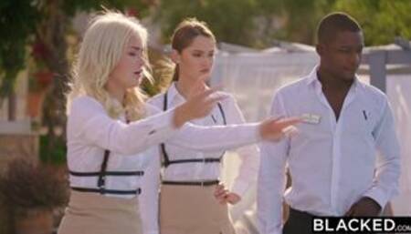 BLACKED BBC-hungry Kaisa & Eveline seduce hotel employee
