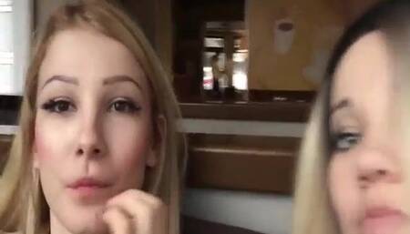 Fressia and friend, G/G, playing together in public.