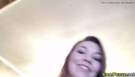 Busty Petite Stepsister fucking a dildo