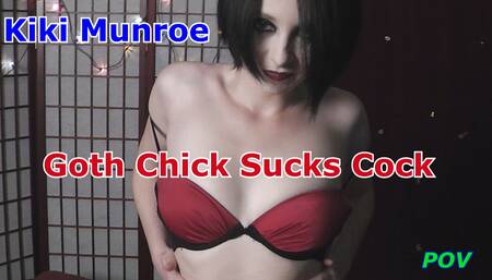 Kiki Munroe goth chick sucks the dick