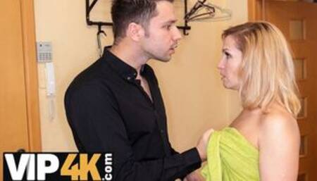 Excited woman satisfies carnal needs with her neighbor