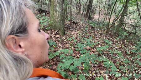 Busty amateur wife gets fucked in the woods