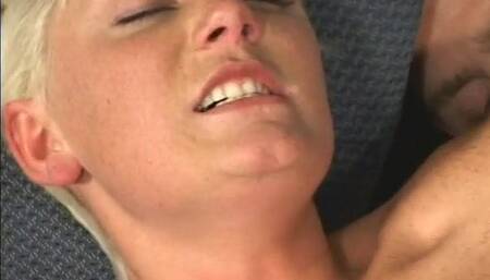 Stud fucks hot tattooed young blond after eating her snatch indoors