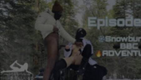 BBC Snowbunny Creampie & Cuckold Cleanup Outdoors on Snow covered UTV Offroad 4x4 Trail Adventure