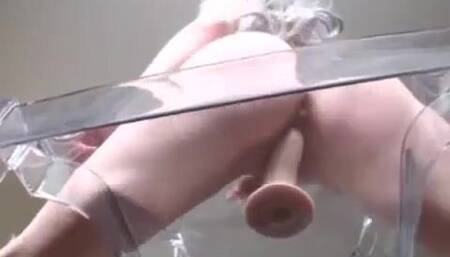 HornyUnicorn Dildo fuck on Transparent Chair.