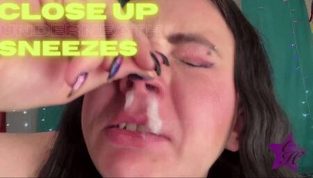 Close Up Underneath Sneezes - WMV
