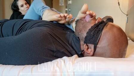 Lana Noccioli Foot Worship - Ebony guy Toes Before Bros licking very badly my soles