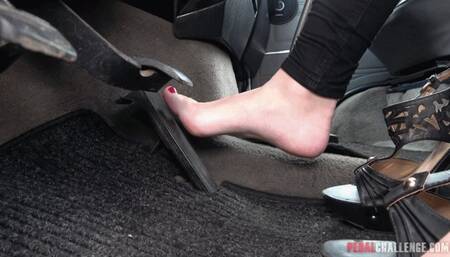 Pedal Challenge - Jana revving engine of an old VAN (HD)