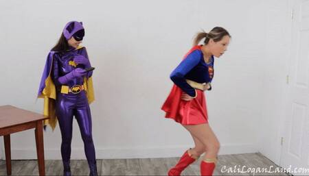 Remote Controlled Heroines: Mesmerized Embarrassment Cosplay starring Nikki Brooks as Supergirl and Cali Logan as Batgirl (mob)