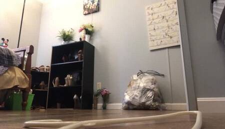 Teeny thrown in trash and crushed with wedged boots