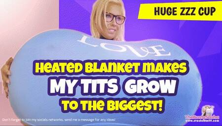 Heated Blanket makes my tits grow to the biggest!