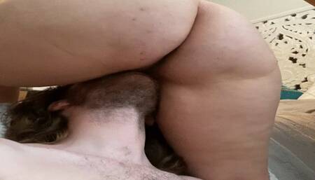 Scarlett Kage and Sweet T sub part 3 - face sitting, queening, smothering, ass eating, pussy worship, ass worship, female moans, female orgasms, male submission MP4