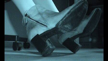 Squeezed by her well worn booties until climax - Cam 3
