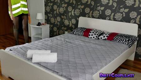 Ripping her pantyhose and giving her a long, hard fuck in her cunt