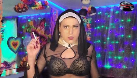 Smoking nun enjoying the first night out of the convent - SFL198
