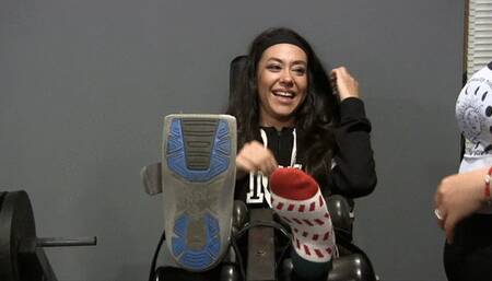 New girl in the tickle chair " omg her cute socks!"