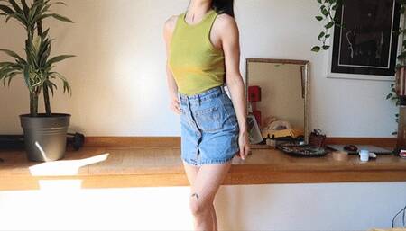 Leaking Diaper Under Jeans Skirt