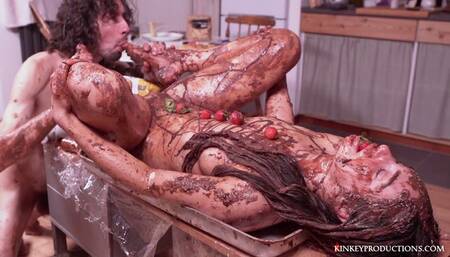 Slave Laura Turned Into A Chocolate Cake - WAM