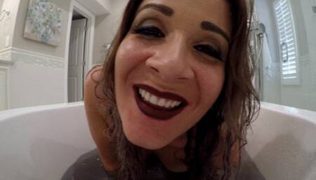 Giantess Whitney: Shrinks You Down to Play in the Bath Tub