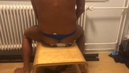 Buttcrush toy car wearing thongs