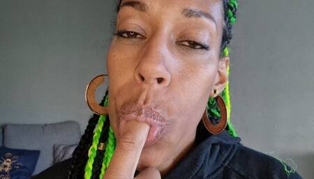 Finger licking and mouth stuffing