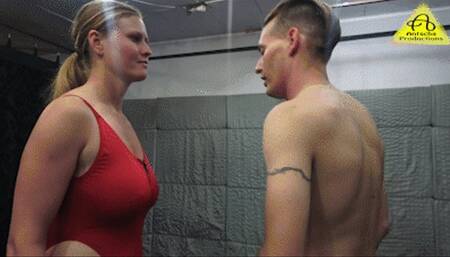 Andy vs Potter mixed wrestling