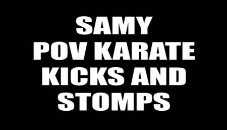 Samy POV karate kicks and stomps