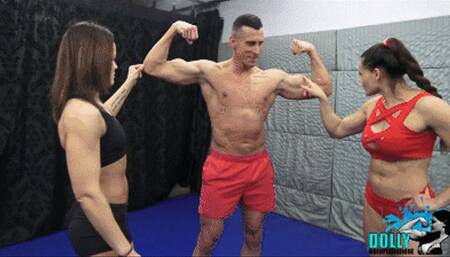 Double trouble _ 2 strong girls against a strong man (Dolly and Kim)