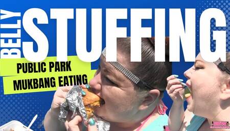 Public Park Mukbang Eating Belly & Face Stuffing