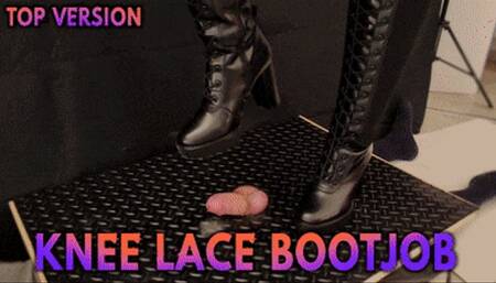 Cock Squeeze & Bootjob in Sexy Black Lace Knee Boots with TamyStarly (Top Version) - CBT, Ballbusting, Femdom, Shoejob, Crush, Ball Stomping, Foot Fetish Domination, Footjob, Cock  Board