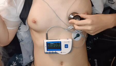Masturbating with stethoscope and ekg