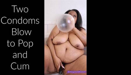 Two Condoms Blow to Pop and Hitachi Cum B2P Standard MP4