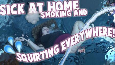 Stayed home sick and ended up making it rain in the living room! Smoking, squirting, BBW, MILF, big ass, clear dildo, masturbating, vibrator, hairy pussy, candyxxkitty Candice Cougar