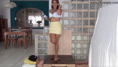 Dancing and Trampling her Slave's Cock flat - by Mistress Lara Cuore (HD)