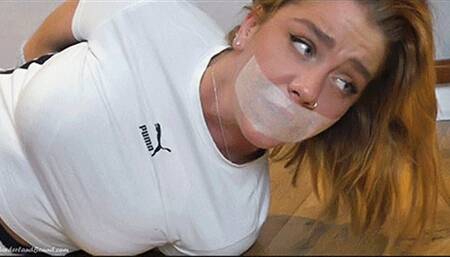 Daisy Dolly in: "Sock Me Up Good!" Trussed, Gagged & MakeShift-Mittened Beauty Gets a Most Unique Thrill! (Tape My Mouth Too) (HD)