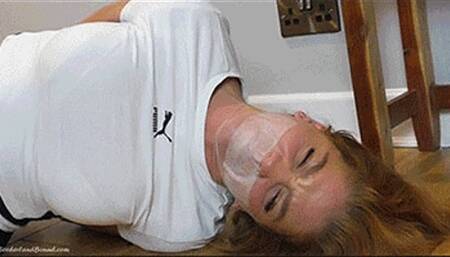 Daisy Dolly in: "Sock Me Up Good!" Trussed, Gagged & MakeShift-Mittened Beauty Gets a Most Unique Thrill! (Tape My Mouth Too) (WMV)