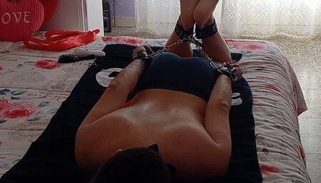 Poor boy hogtied, blindfolded and tickled (WMV)