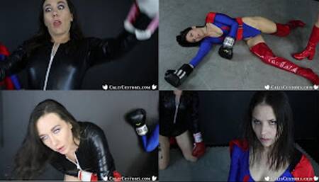 Superheroines vs BattleBots: Super Sinn & Ultra Cali get dominated with face and body punches by pov fight droid during this boxing training session (hd)