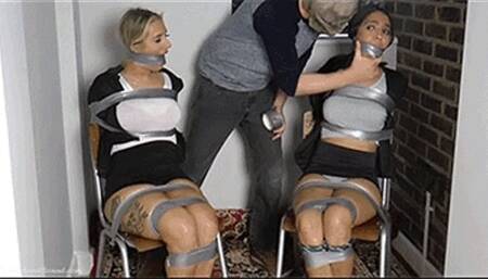 Courtney & Brook in: She Was Made to Lure Her Lovely Partner - Soon Enough, Both Women Were Powerfully ChairBound & Struggling! (WMV)