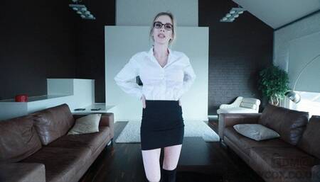 Nerdy Counsellor Gives JOI Bikini Tease