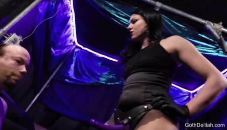 Degraded, pegged and spanked by Goth Delilah