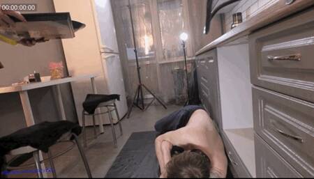 0024RB Princess Bertie and Rebecca he will lick the dessert from our boots! And at the end I'll probably pee in his mouth))