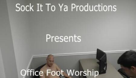 naked in the office having hot foot fun toe sucking and loving those feet