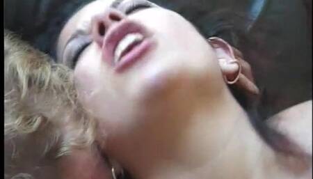 Horny babe enjoying a nice hard fuck on the sexy leather couch