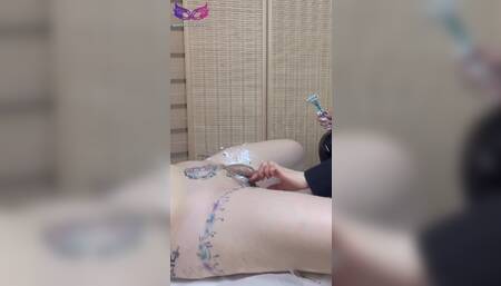 Shaving anal TATTOO SLAVE, Korean gorgeous, elegant, sexy Goddess. 0228.