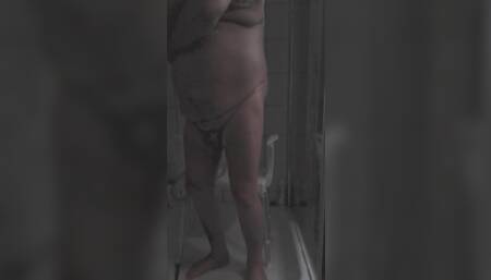 Grandpa shaves his cock